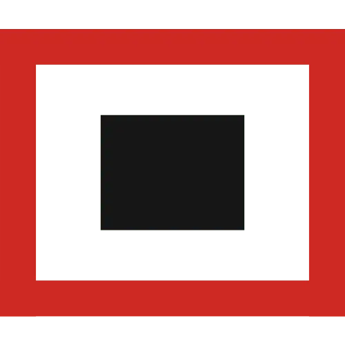 Černý čtverec obklopený zelenými a červenými rámečky.