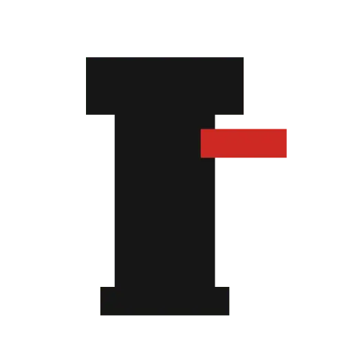 Černé písmeno "I" s červeným vodorovným pruhem na zeleném pozadí.